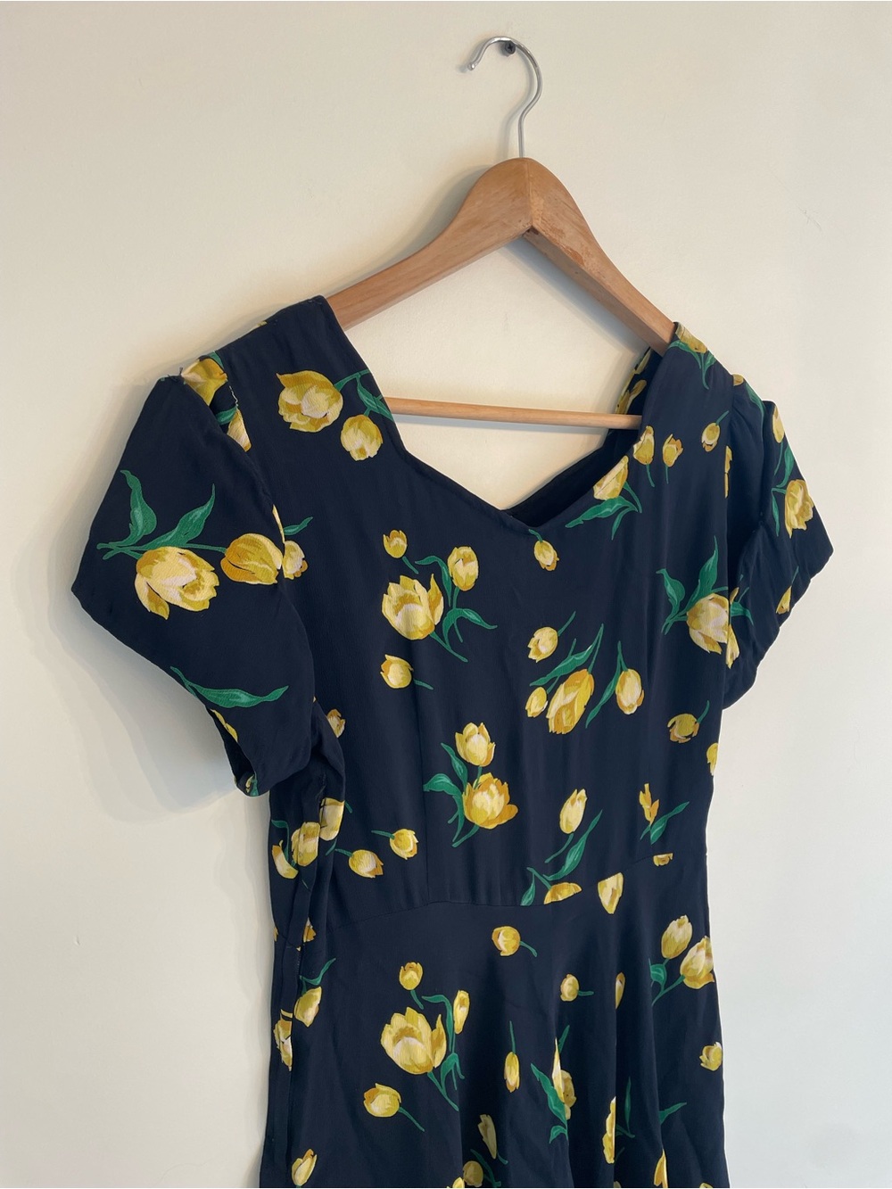 1960s Silk Tulips Midi Dress